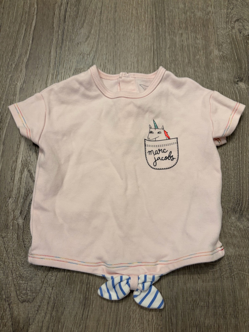 Little Marc Jacob's Baby Girl Pink Unicorn T-Shirt- Size 9 Months- Pre-owned